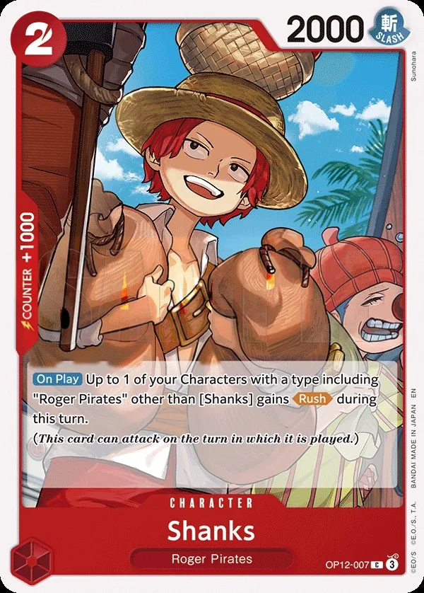 Legacy of the Master 英語版 Shanks OP12-007 カード表面