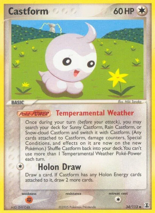 EX Delta Species 영어판 Castform 34 카드 앞면