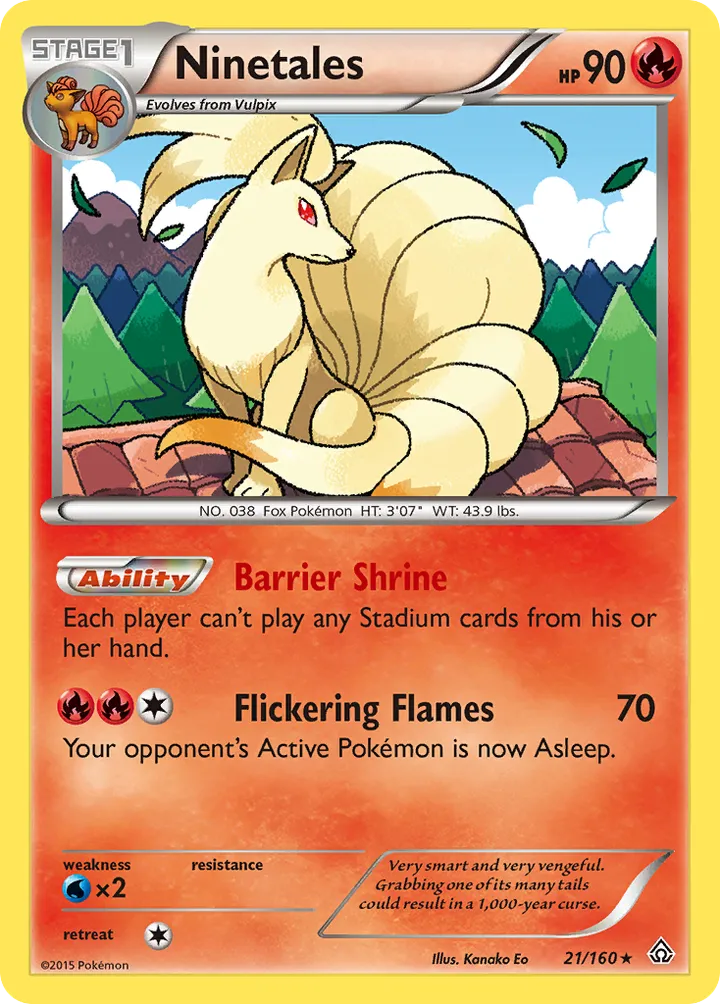 XY—Primal Clash 영어판 Ninetales 21 카드 앞면