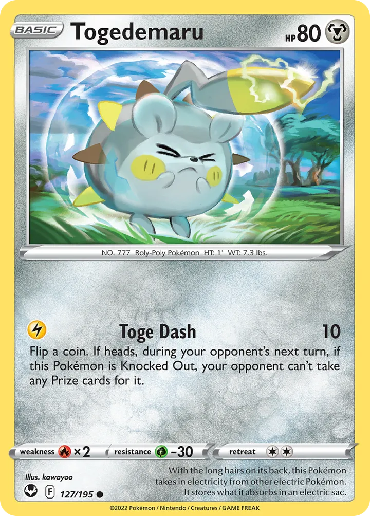 Sword & Shield—Silver Tempest 英語版 Togedemaru 127 カード表面