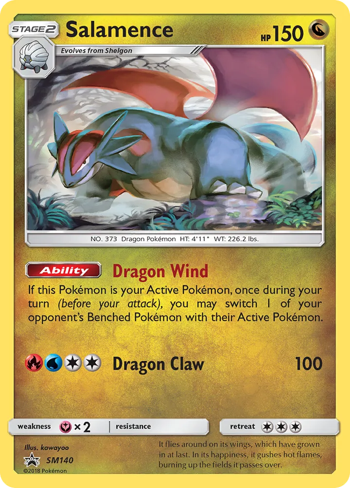 SM Black Star Promos 영어판 Salamence SM140 카드 앞면