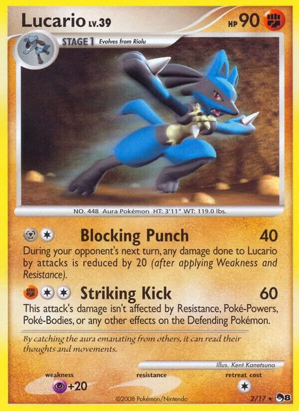 POP Series 8 영어판 Lucario 2 카드 앞면