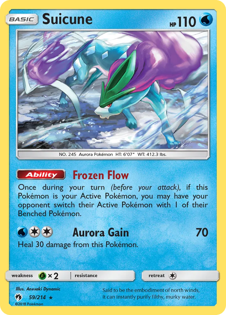 Sun & Moon—Lost Thunder 英語版 Suicune 59 カード表面