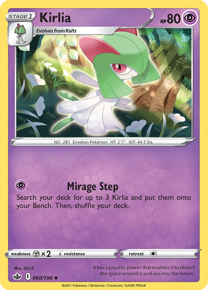 Sword & Shield—Chilling Reign 영어판 Kirlia 60 카드 앞면