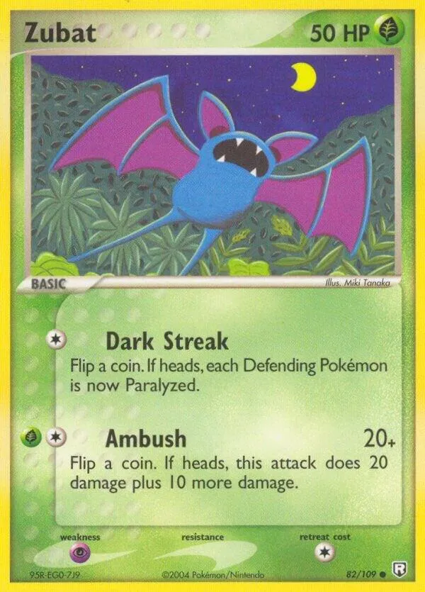 EX Team Rocket Returns 영어판 Zubat 82 카드 앞면