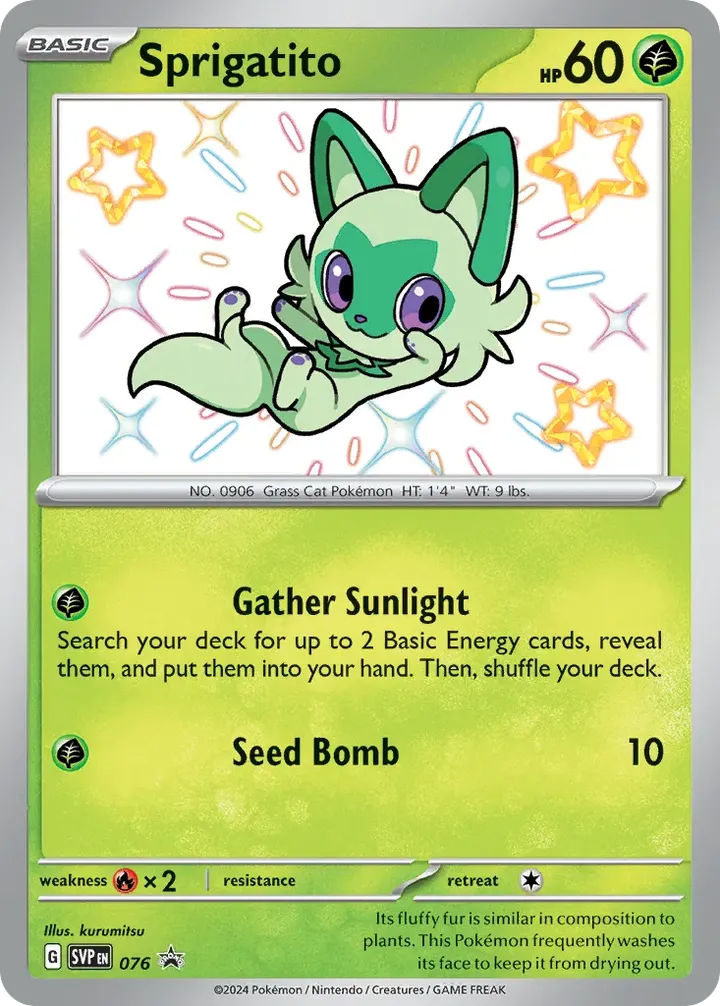 SVP Black Star Promos 영어판 Sprigatito 76 카드 앞면