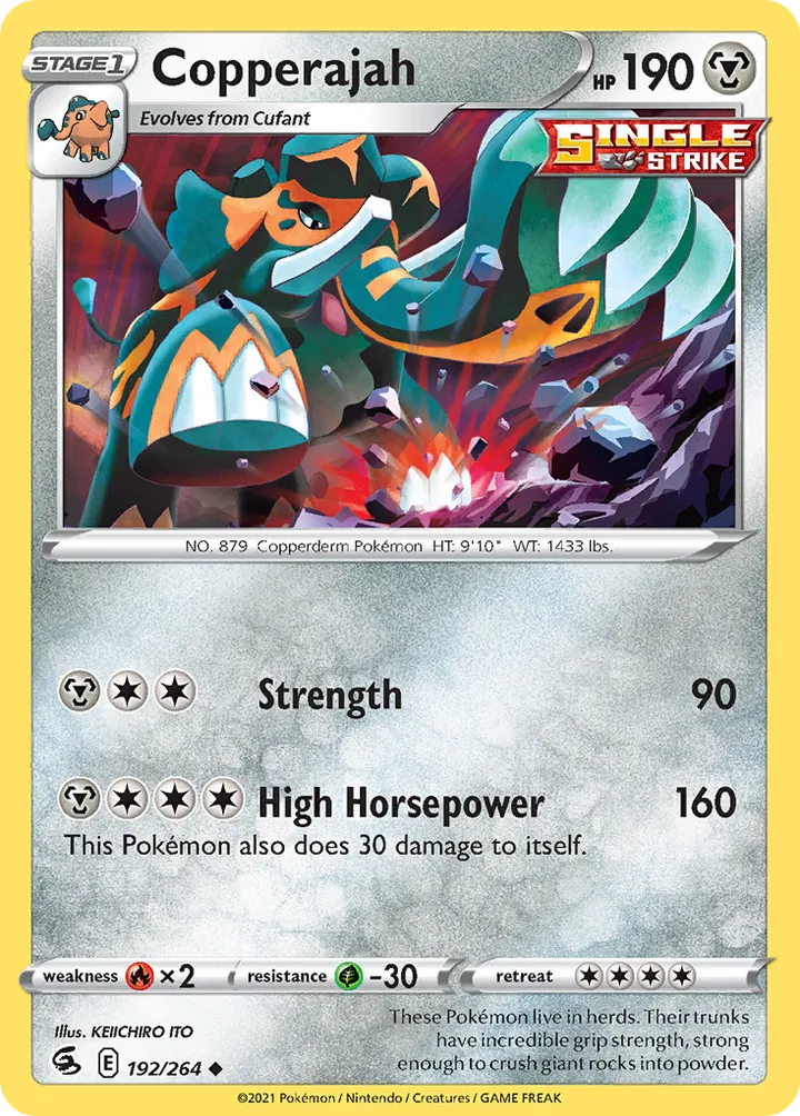 Sword & Shield—Fusion Strike 영어판 Copperajah 192 카드 앞면