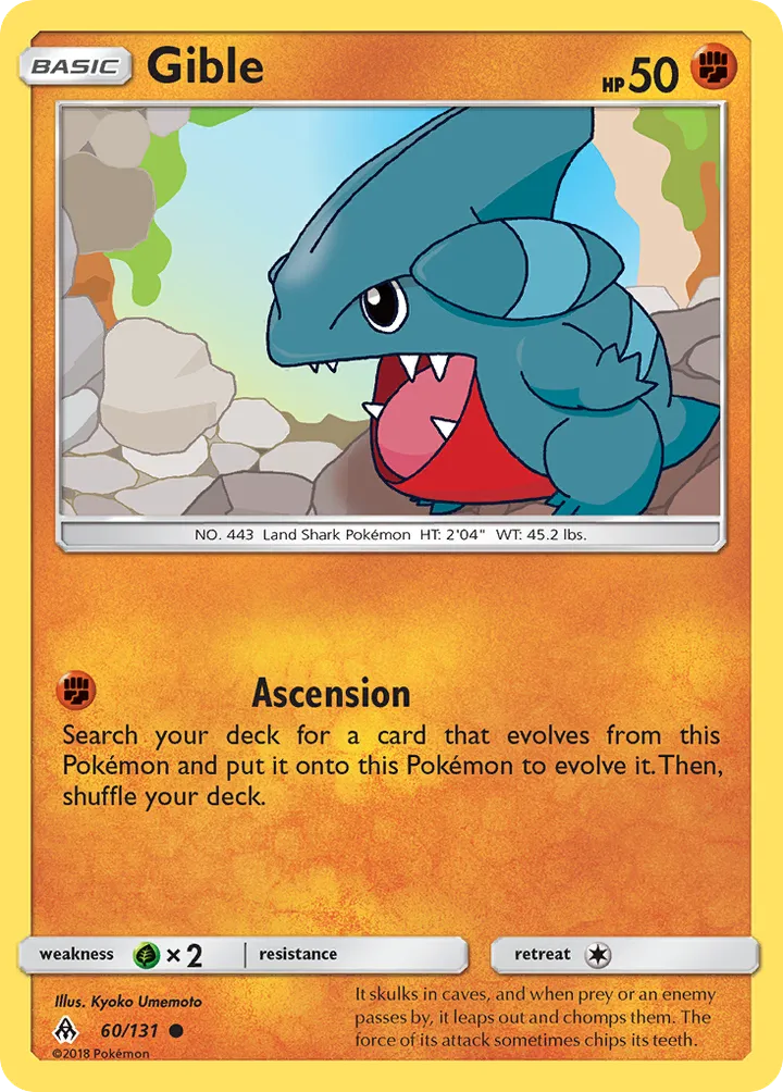 Sun & Moon—Forbidden Light 영어판 Gible 60 카드 앞면