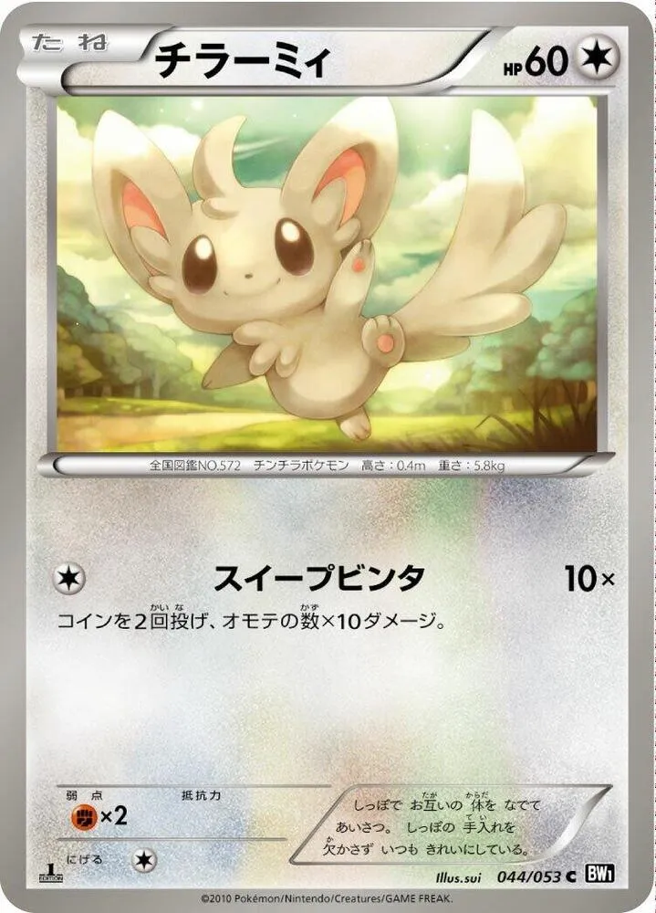 Front of Minccino 44, ブラックコレクション Japanese