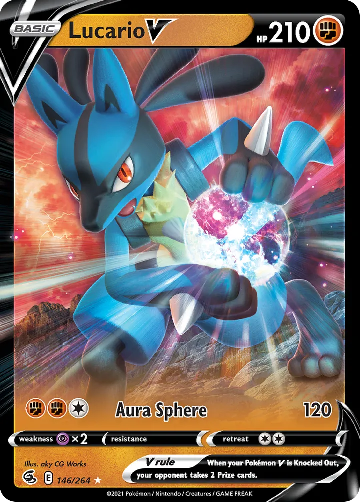 Sword & Shield—Fusion Strike 영어판 Lucario V 146 카드 앞면