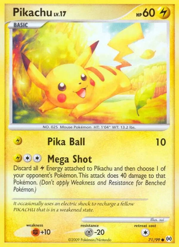Platinum—Arceus 英語版 Pikachu 71 カード表面