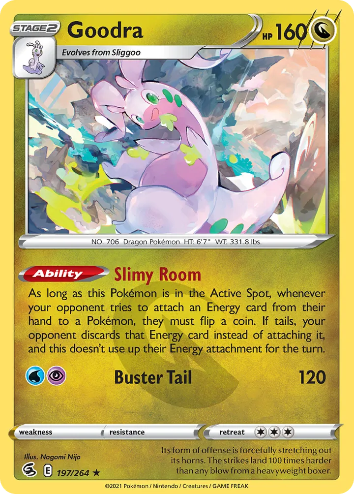 Sword & Shield—Fusion Strike 영어판 Goodra 197 카드 앞면