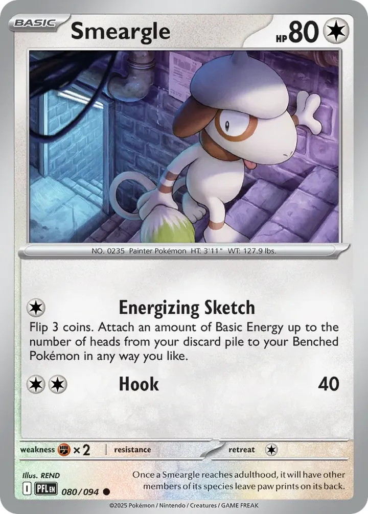 Mega Evolution—Phantasmal Flames 英語版 Smeargle 80 カード表面