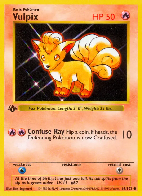 Base Set 英語版 Vulpix 68 カード表面
