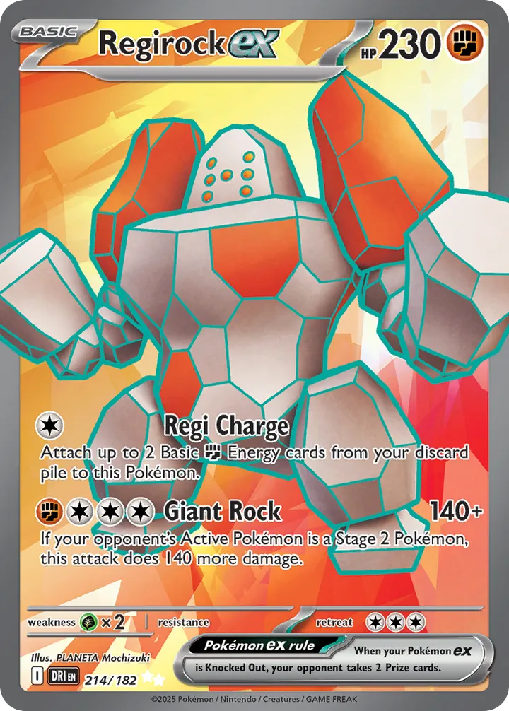 Scarlet & Violet—Destined Rivals 영어판 Regirock ex 214 카드 앞면