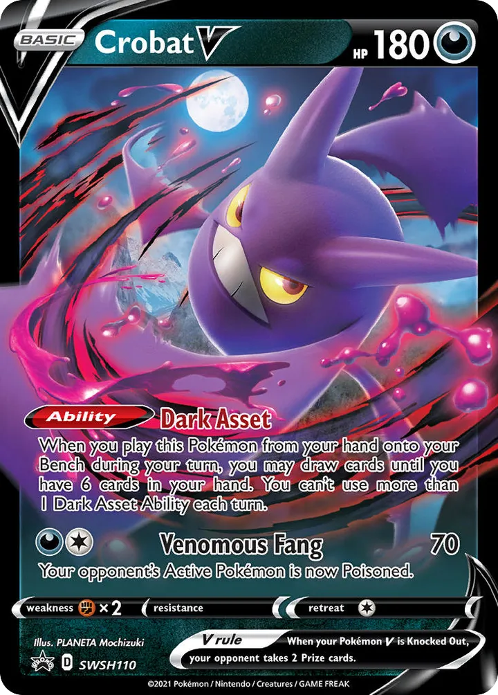 SWSH Black Star Promos 영어판 Crobat V SWSH110 카드 앞면