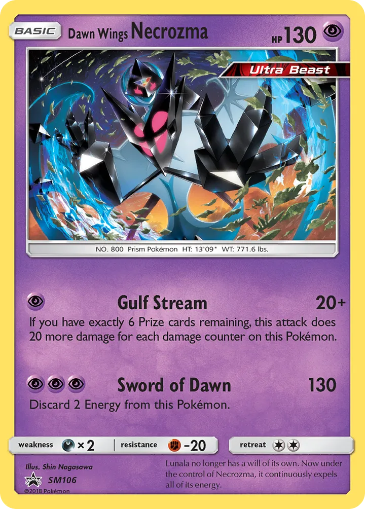 Front of Dawn Wings Necrozma SM106, SM Black Star Promos English