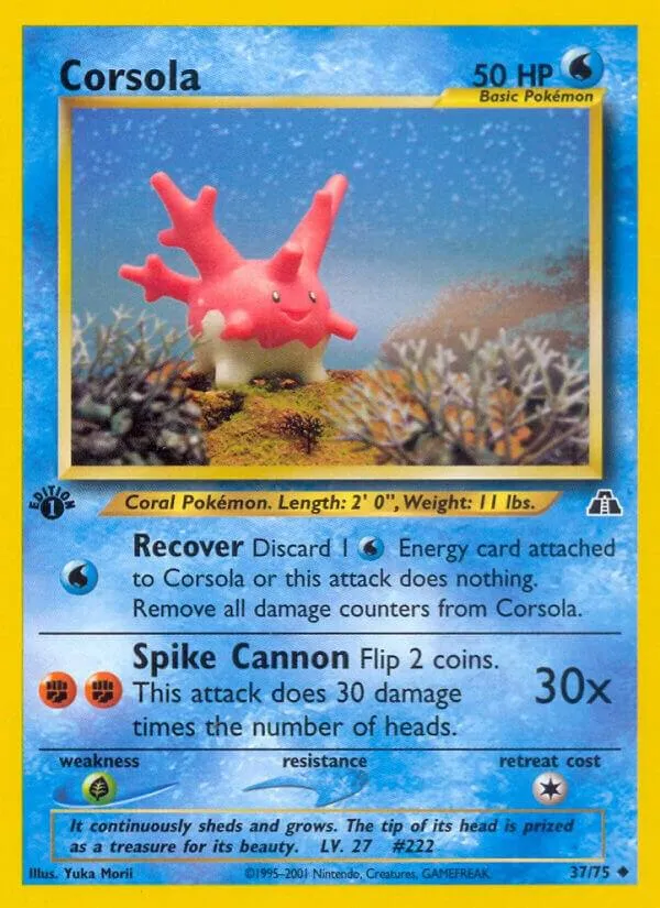 Neo Discovery 영어판 Corsola 37 카드 앞면