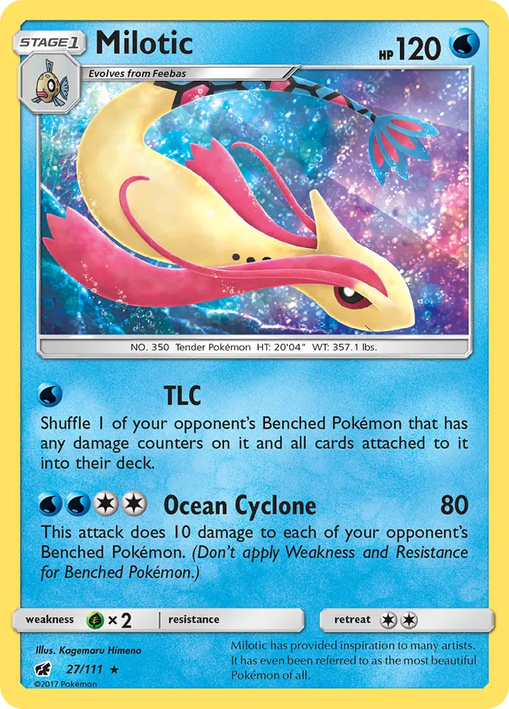 Sun & Moon—Crimson Invasion 영어판 Milotic 27 카드 앞면