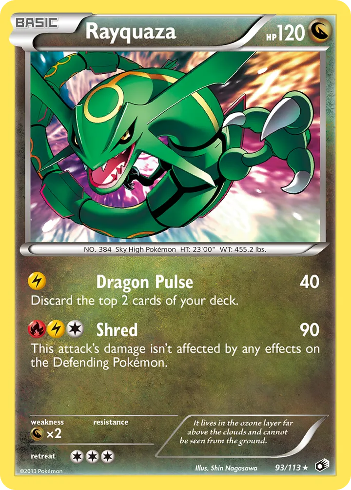 Black & White—Legendary Treasures 英語版 Rayquaza 93 カード表面