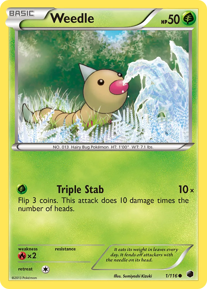 Black & White—Plasma Freeze 영어판 Weedle 1 카드 앞면