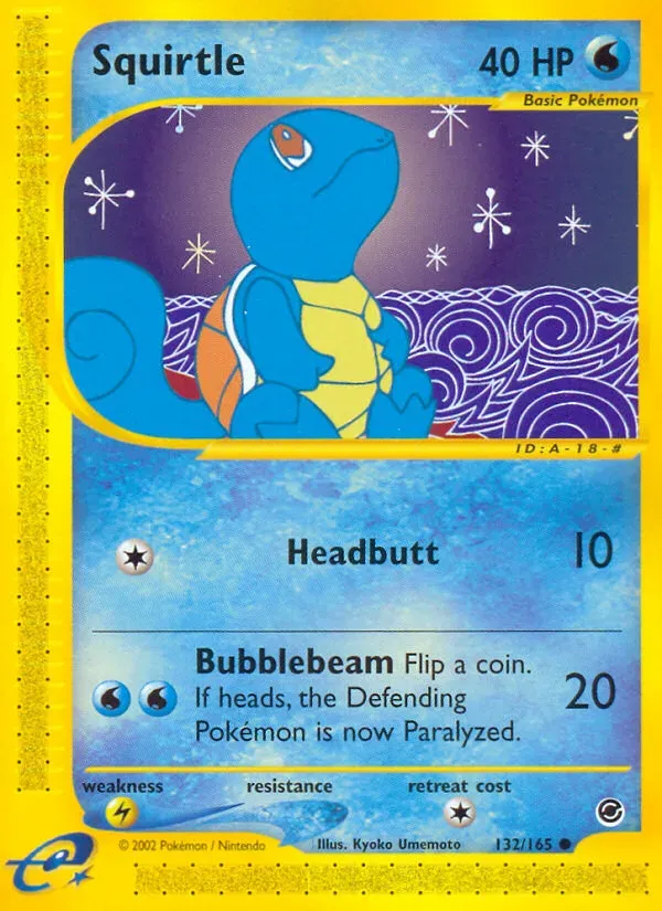 Expedition Base Set 영어판 Squirtle 132 카드 앞면