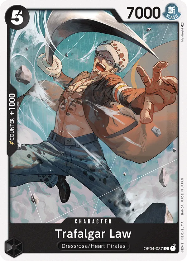 Kingdoms of Intrigue 영어판 Trafalgar Law OP04-087 카드 앞면