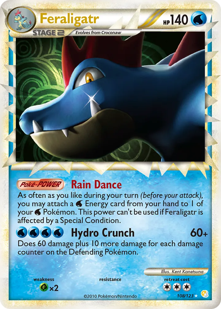 HeartGold & SoulSilver 영어판 Feraligatr 108 카드 앞면