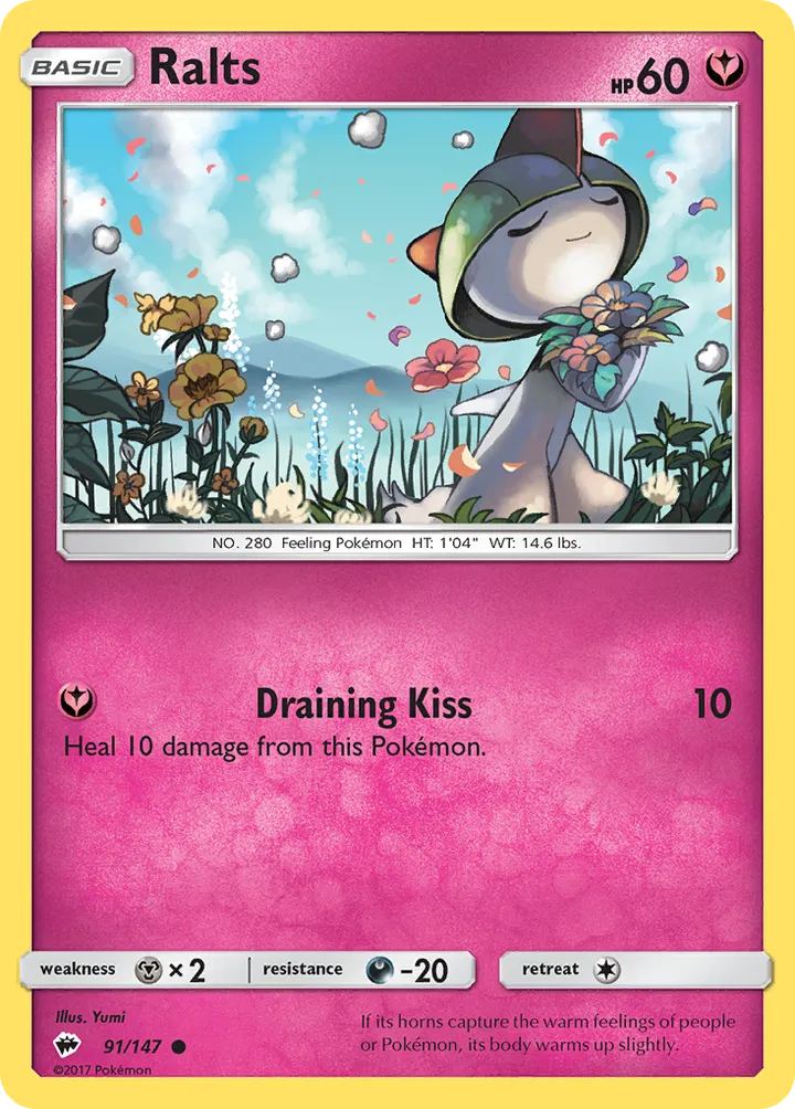 Sun & Moon—Burning Shadows 英語版 Ralts 91 カード表面