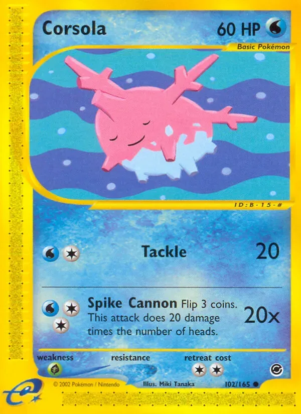 Expedition Base Set 영어판 Corsola 102 카드 앞면