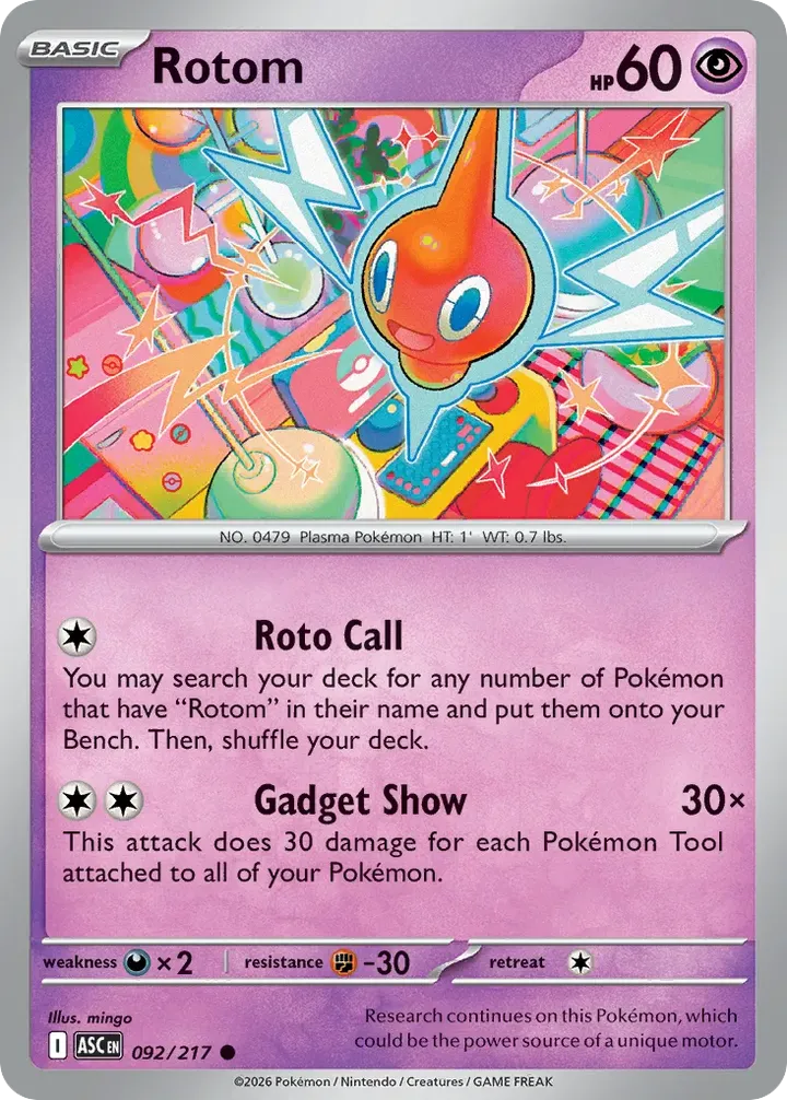 Mega Evolution—Ascended Heroes 영어판 Rotom 92 카드 앞면