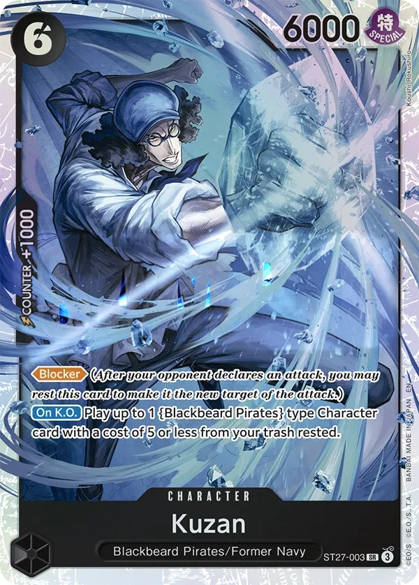 BLACK Marshall.D.Teach 영어판 Kuzan ST27-003 카드 앞면