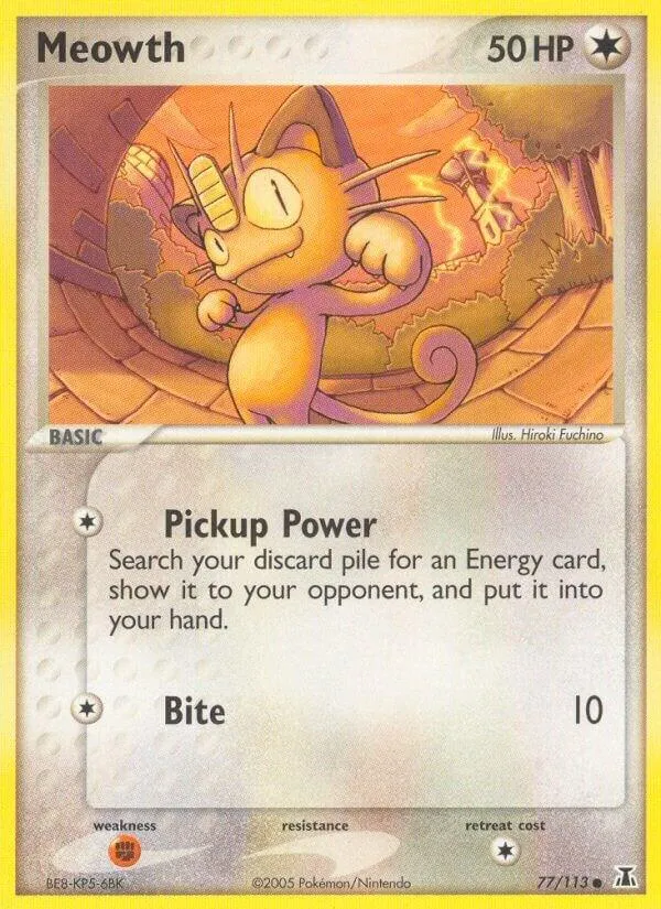 EX Delta Species 영어판 Meowth 77 카드 앞면