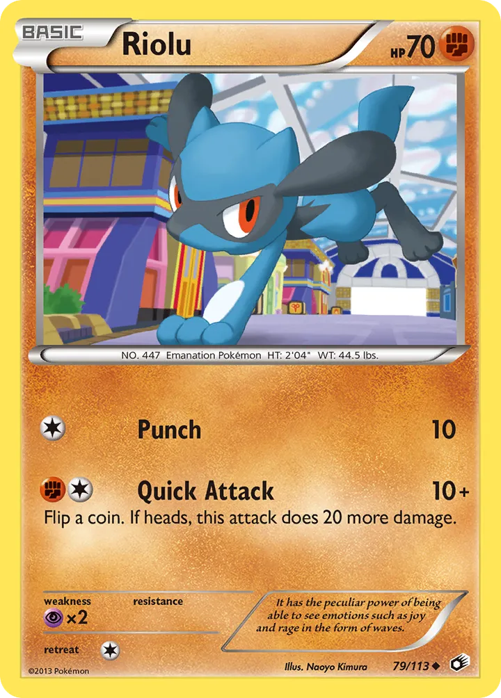 Black & White—Legendary Treasures 英語版 Riolu 79 カード表面
