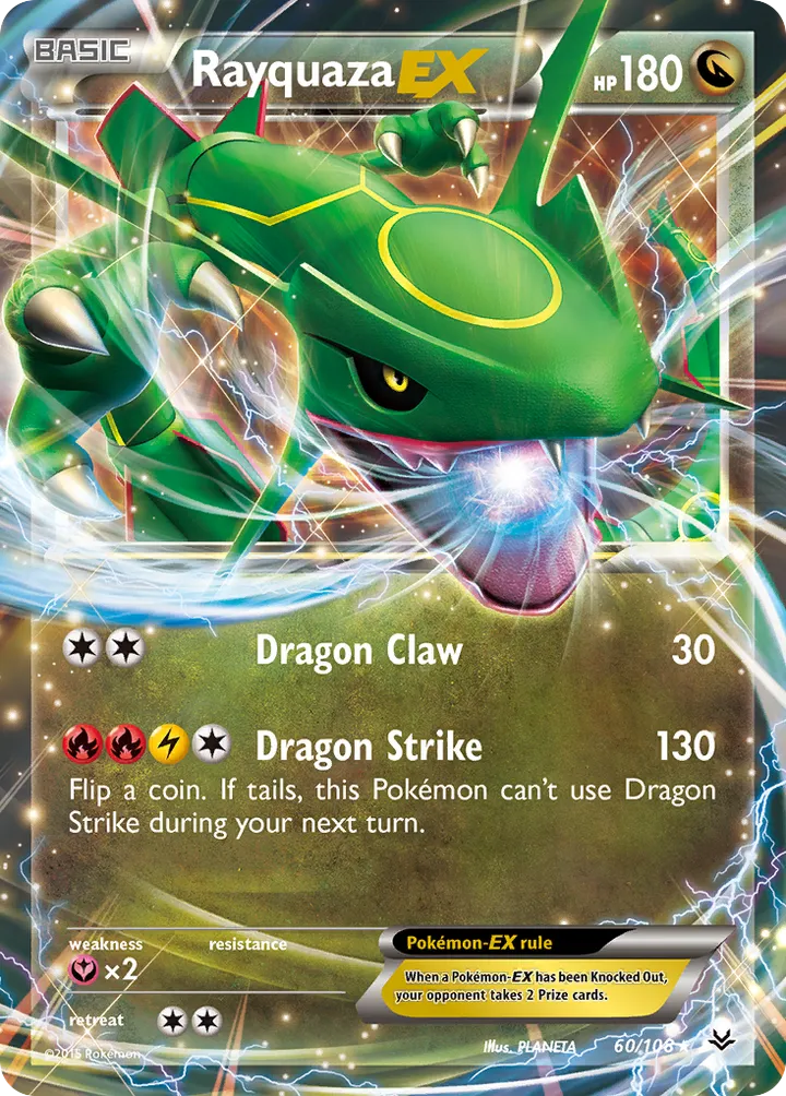 XY—Roaring Skies 英語版 Rayquaza-EX 60 カード表面