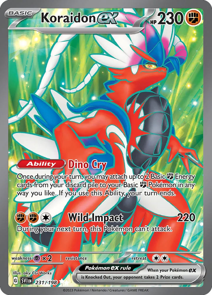 Scarlet & Violet 영어판 Koraidon ex 231 카드 앞면