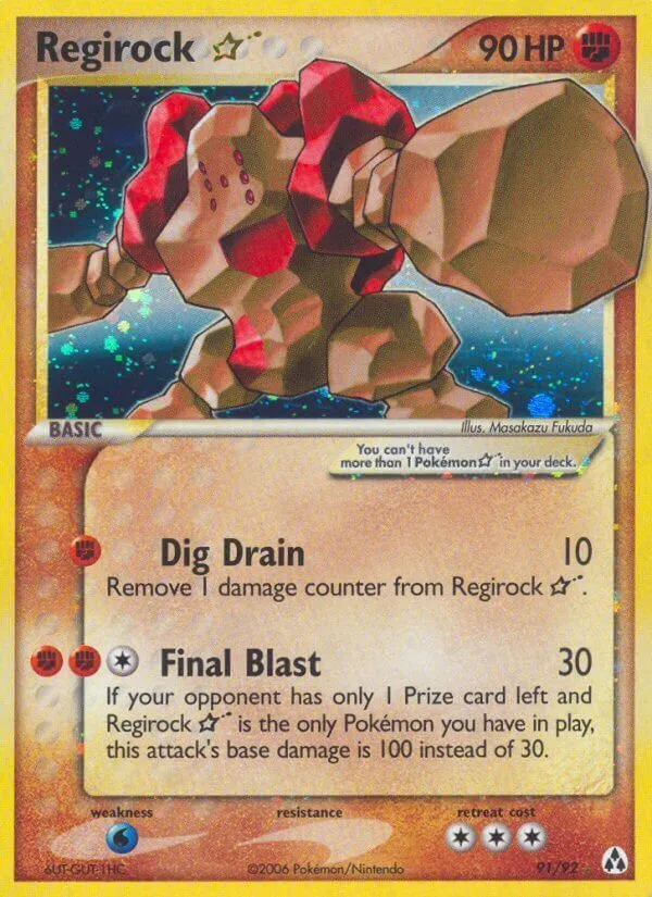 EX Legend Maker 英語版 Regirock ★ 91 カード表面