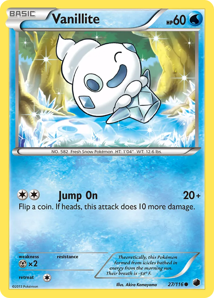 Black & White—Plasma Freeze 영어판 Vanillite 27 카드 앞면
