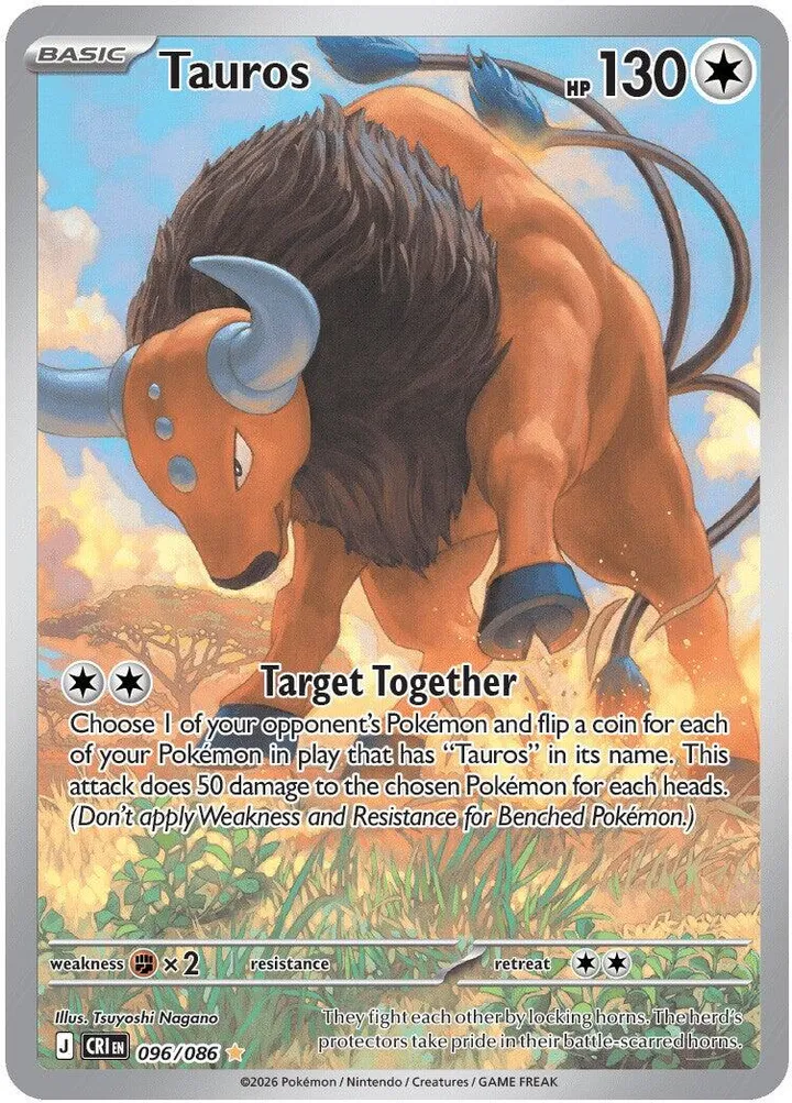 Mega Evolution—Chaos Rising 영어판 Tauros 96 카드 앞면