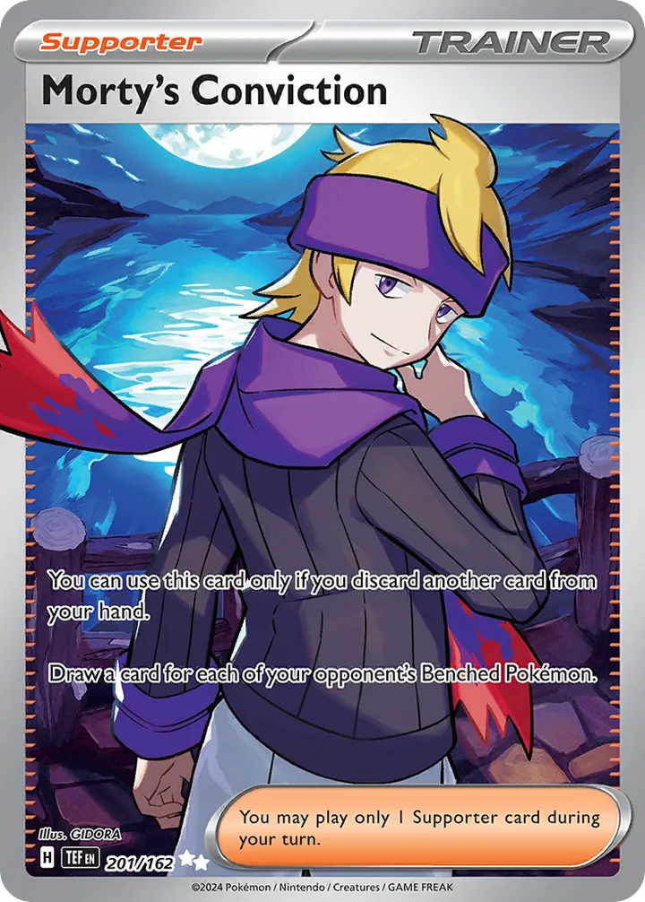 Scarlet & Violet—Temporal Forces 영어판 Morty's Conviction 201 카드 앞면