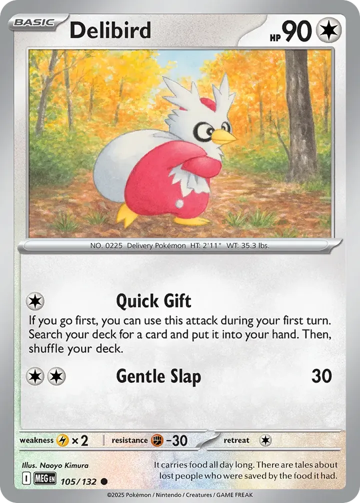 Mega Evolution 英語版 Delibird 105 カード表面