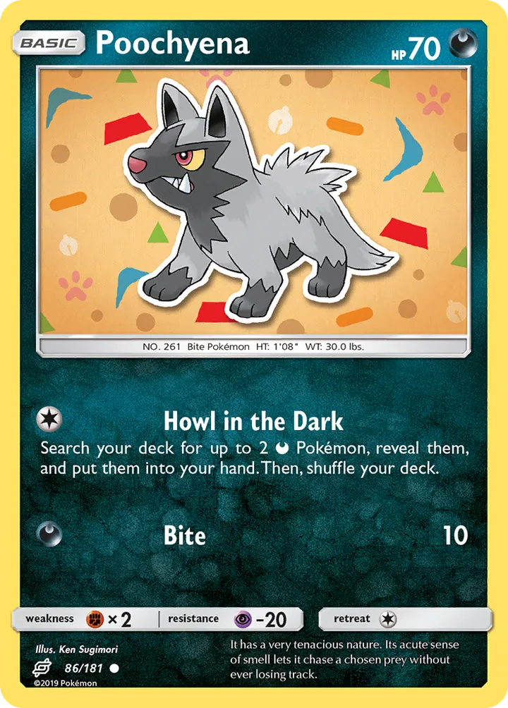 Sun & Moon—Team Up 英語版 Poochyena 86 カード表面