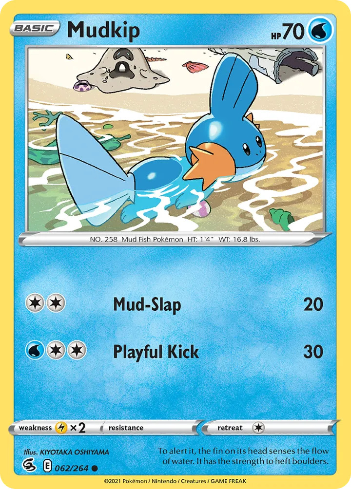 Sword & Shield—Fusion Strike 영어판 Mudkip 62 카드 앞면