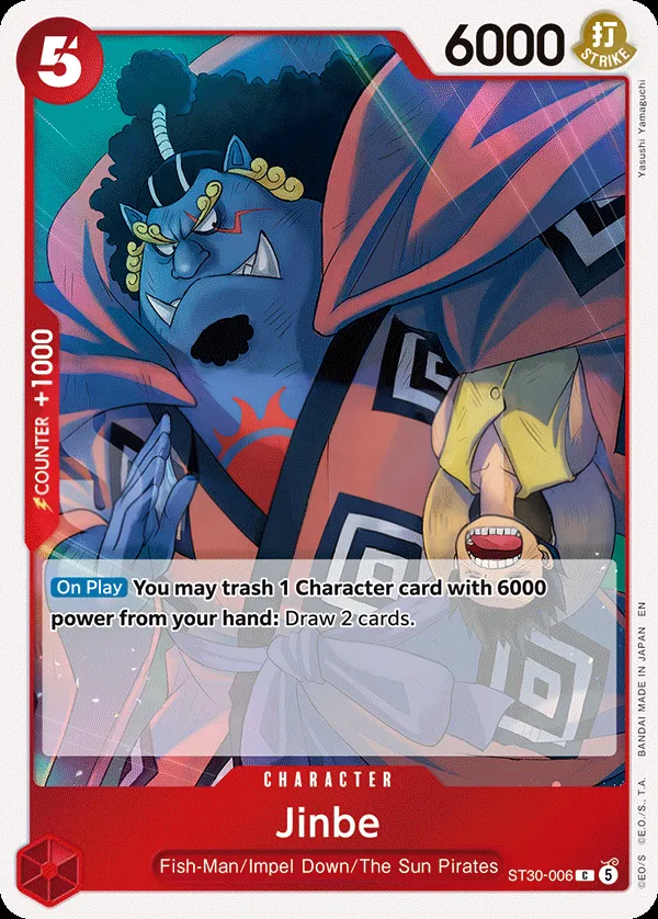 Luffy & Ace 英語版 Jinbe ST30-006 カード表面