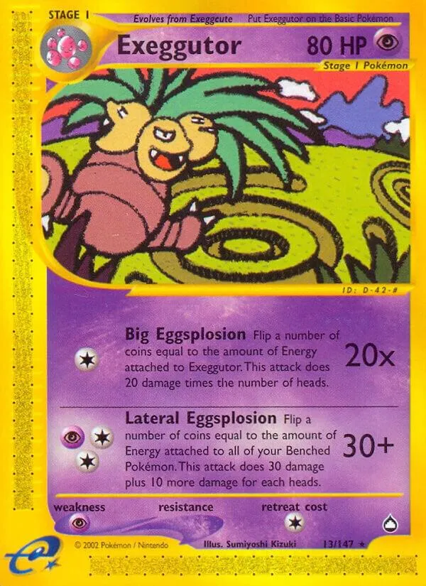Aquapolis 英語版 Exeggutor 13 カード表面