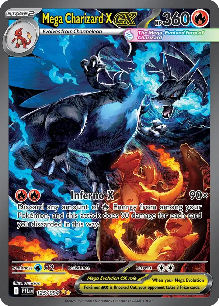 Mega Evolution—Phantasmal Flames 영어판 Mega Charizard X ex 125 카드 앞면