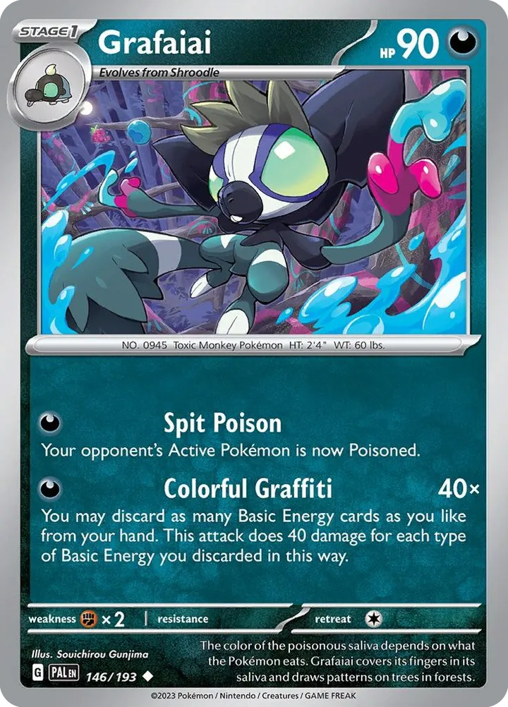 Scarlet & Violet—Paldea Evolved 영어판 Grafaiai 146 카드 앞면