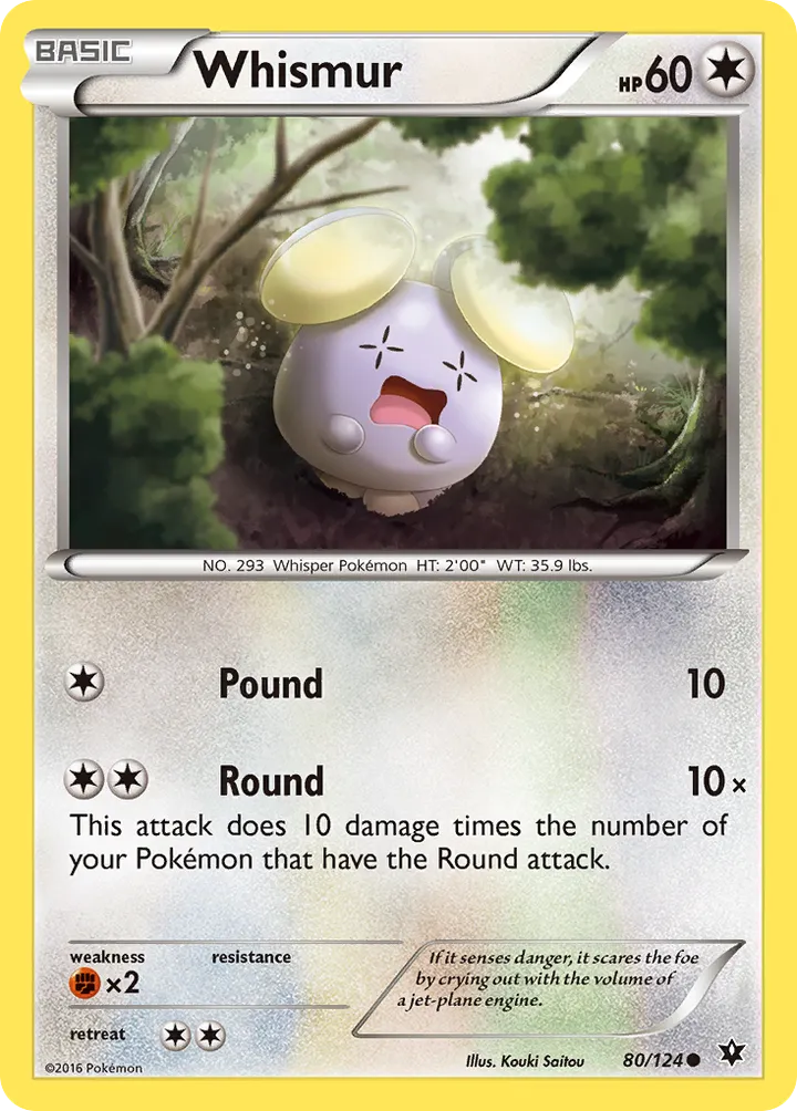 XY—Fates Collide 英語版 Whismur 80 カード表面