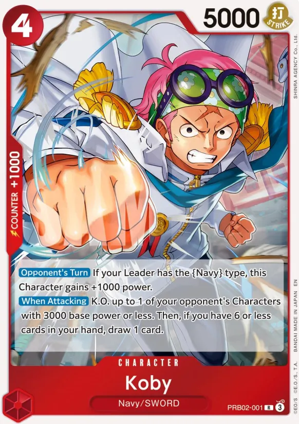 One Piece Card The Best vol.2 영어판 Koby PRB02-001 카드 앞면