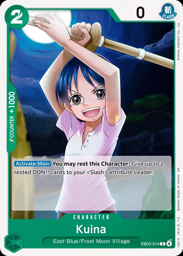 One Piece Heroines Edition 英語版 Kuina EB03-014 カード表面